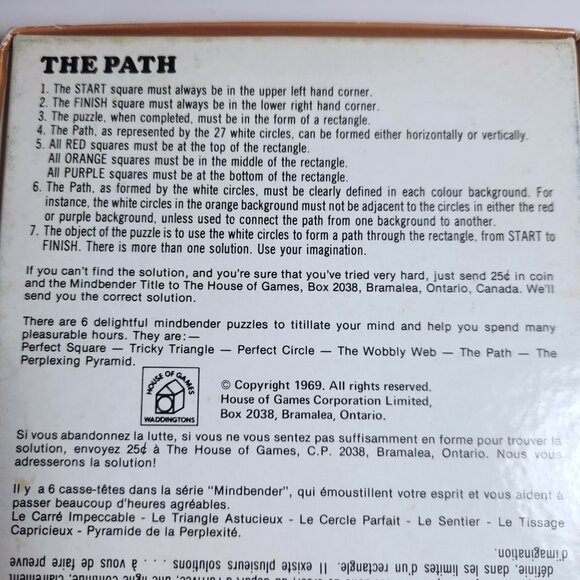 The Path Mind Bender Puzzle Waddingtons House of Games Vintage 1969 - Picture 5 of 10